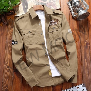 Camisa de Popelina Personalizada para Hombre, Estilo Informal, Tallas Grandes, Color Verde Caqui Azul, Transpirable, Antiarrugas, para Primavera - Product Image 6