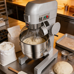Batidora de Alimentos Comercial de Acero Inoxidable de Alta Resistencia para Panadería, Pizzería y Restaurante, para Amasar y Batir Leche y Frutos Secos - Product Image 1