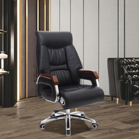 Chaise de bureau de direction en cuir synthétique de luxe au design moderne pour PDG et managers