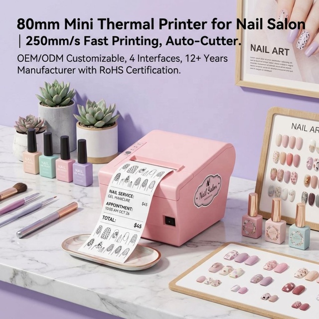 Desktop 80mm High Resolution Thermal Printer Auto Cut USB LAN Blue tooth WiFi For Restaurant Supermarket Receipt Printing