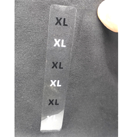 Étiquettes autocollantes personnalisées pour vêtements, étiquettes transparentes en vinyle PVC pour tailles de vêtements homme femme, étiquettes pour la taille des vêtements