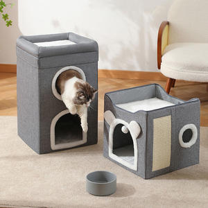 Casa <span class=keywords><strong>Cueva</strong></span> para Gatos Plegable de Sisal con Rascador y Pelota Esponjosa, Moderna, para Interiores, de Gran Espacio, con Agujero de Escondite - ¡Gran Oferta! - Product Image 4