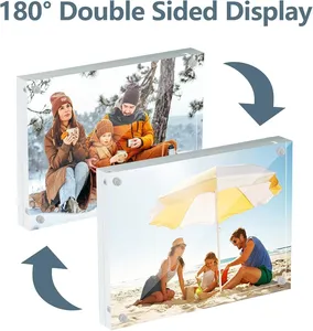 <span class=keywords><strong>Acrylic</strong></span> khung ảnh hiển thị bảng hai mặt trong suốt 56789inch từ hút khung ảnh hiển thị - Product Image 3