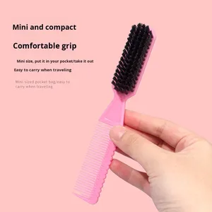 Pour <span class=keywords><strong>Amazon</strong></span> <span class=keywords><strong>Brosse</strong></span> à tête d'huile rétro pour hommes avec peigne <span class=keywords><strong>Brosse</strong></span> ionique en nylon doux pour le soin de la <span class=keywords><strong>barbe</strong></span> Poignée en plastique pratique - Product Image 4