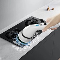 Nettoyeur de vitres électrique sans fil, brosse de nettoyage pour écrans, têtes de brosse remplaçables, 90 minutes d'autonomie, 3 tailles réglables, 2 vitesses