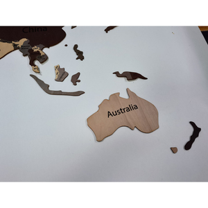 Carte du monde en bois 3d à <span class=keywords><strong>prix</strong></span> abordable Puzzle en bois 3D Carte murale du monde Cadeau de pendaison de crémaillère Décoration murale - Product Image 4