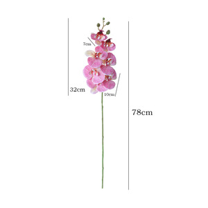 Fleur artificielle Phalaenopsis imprimée en 3D style chinois, aspect réaliste, arrangement floral haut de gamme pour salon, table basse, télévision - Product Image 4