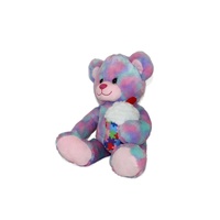Costume de mascotte ours en peluche rose crème glacée KINGSTONE 30CM, grand jouet en peluche doux rembourré en coton PP, anti-stress, lavable