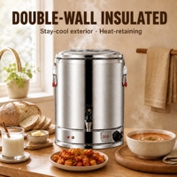 Urne chauffe-eau électrique commerciale en acier inoxydable 30-110L à double paroi isolée avec robinet pour restaurant, hôtel, restauration