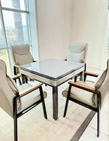 Table de Mahjong Automatique à Succès avec Mélangeur de Tuiles Mains Libres, Style Table à Manger Convertible, Moteur Silencieux, Divertissement à Domicile