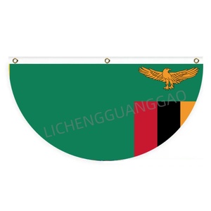 New Sao <strong>Tome</strong> and Principe Semi Circle Fan Banner Half Moon Hanging Flag With Brass Grommets for Patio Balcony Wall Party Decor - Product Image 5