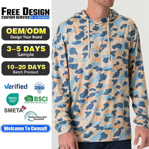 Wholesale Stay Cool Breathable Unisex Fishing Hoodie Quick Dry Camo Sun Protection Long Sleeve Waterproof UPF 50 Fishing Shirt