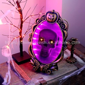 ของตกแต่งใหม่ ขนาด 24.5*8.5*38 ซม. ใช้แบตเตอรี่ 3AA  หน้าผีพลาสติกดีดออกมาจากกระจก พร้อมเสียงน่ากลัว ไฟ LED 22 ดวง ใช้ได้ทั้งแบบแขวนและตั้งพื้น - Product Image 5