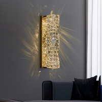Appliques murales modernes en acier inoxydable et cristal, design élégant, pour la décoration de la maison et du bureau, lampes LED de luxe cylindriques