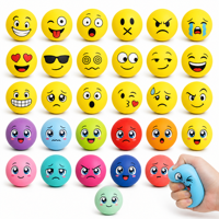 Balle anti-stress BSBH en PU avec emojis, à presser pour soulager l'anxiété, balle de préhension douce et élastique pour soulager le stress
