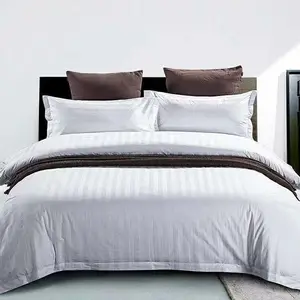 Popular 5 Star Hotel Luxury 100% Cotton Bed Coverlet Set White Duvet Cover Wholesale