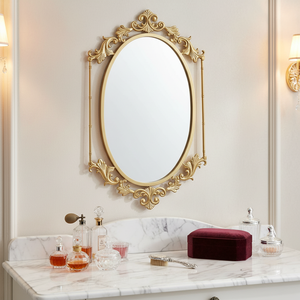Francés <span class=keywords><strong>Art</strong></span> Deco Pared de lujo decorativo espejo dorado diseño elegante para dormitorio sala de estar baño Villa Hotel apartamento - Product Image 4