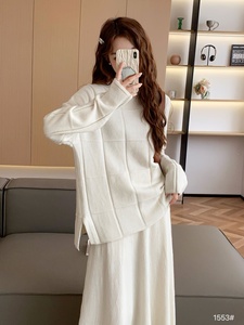 Elegante maglione da donna <span class=keywords><strong>vestito</strong></span> lavorato a maglia <span class=keywords><strong>vestito</strong></span> corto <span class=keywords><strong>tuta</strong></span> da ginnastica abito due pezzi alla moda abbigliamento e <span class=keywords><strong>vestito</strong></span> da donna - Product Image 3