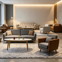 Ensemble de canapés rembourrés élégants - Mousse confortable à haute résilience, design élégant capitonné, idéal pour les salons et les espaces détente