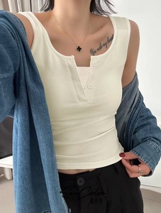 Camisole dos nu en coton côtelé pour femme, débardeur Push-Up à Double rembourrage, respirant, été - Product Image 5