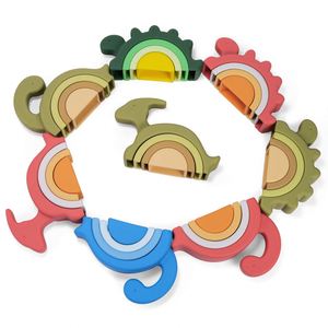 Juguete Educativo de Silicona con Forma de Dinosaurio para Bebés, Bloques de Silicona para Apilar, Juego de Aprendizaje, Regalo para Niños de 0 a 12 Meses, 1 a 3 y 2 a 4 Años - Product Image 6