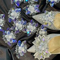 Hiasan Gantung Sepatu Kristal K9, Klip Bunga, Ornamen Mewah Buatan Tangan, Dekorasi Bunga Berhias Berlian Imitasi untuk Sepatu Pernikahan, Meja, Plafon