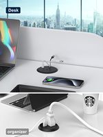 Oeillet d'alimentation rond universel d'usine avec chargeur USB Type C PD20W trou de bureau USB encastré pour un usage industriel