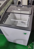 Vitrine congélateur pour glaces et bâtonnets glacés de 100 L à 200 L avec porte vitrée incurvée