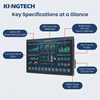 Módulo LCD TFT FHD de 18.5 Pulgadas Kingtech Personalizado, 1920*1080, Amplio Rango de Temperatura, Doble LVDS, Legible Bajo la Luz Solar, Resistente al Agua, para Uso Médico