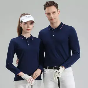 AI-MICH Wholesale Custom Design own Brand Polo Shirt Long Heavyweight Vintage Zipper Para Hombres Golf Men Casual Polo T-shirt