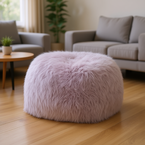 Mahin 5 pieds Lavender Bean Bag Sofa Round Faux Fur Bean Bag Lounger - Product Image 2