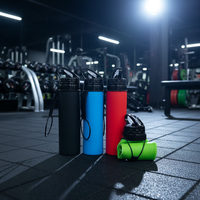Bouteille d'eau pliable en silicone avec logo personnalisé, sans BPA, pour les sports de plein air