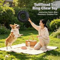 Jouet à mâcher pour chiens de taille moyenne et grande, TuffTread, anneau en TPR flexible et résistant, durable