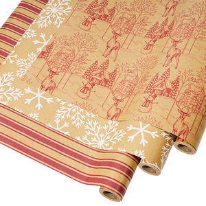 New Design Craft <b>Paper</b> Set of 3 Snowflake & Reindeer Printed Christmas Wrapping <b>Paper</b> <b>Roll</b> Fruit Gift Packing <b>Paper</b> - Product Image 3
