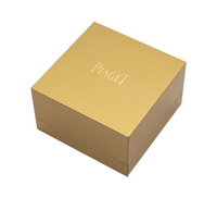 Boîte à bijoux rigide en matériaux recyclés personnalisés avec feuille d'or, fermeture magnétique et poignée pour le rangement de bracelets haut de gamme