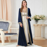 Kaftan marocain du Moyen-Orient, Dubaï, Arabie, Maroc, robe en velours brodée pour femmes musulmanes