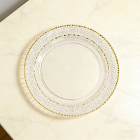 Assiettes en plastique jetables élégantes et modernes, transparentes, 7-10 pouces, bord doré, pour mariage, fête, restauration, banquet, événement, vaisselle en vrac