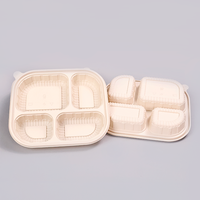 Boîtes alimentaires jetables avec couvercles en PP, ensembles de contenants alimentaires, boîte à lunch jetable, emballage alimentaire en amidon de maïs
