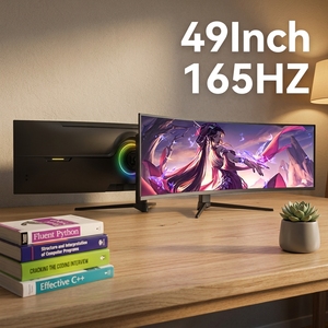 จอเกมมิ่ง LED โค้ง 49 นิ้ว คุณภาพสูงระดับ OEM ความละเอียด 4K/5K หน้าจอกว้าง HDR อัตรารีเฟรช 165Hz ความละเอียด FHD สำหรับคอมพิวเตอร์พีซี - Product Image 1