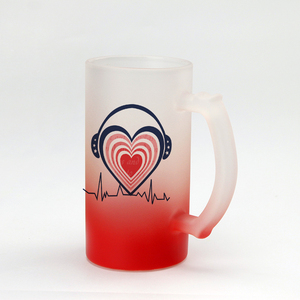 Topjlh Sublimation 16oz coloré Sublimation verre givré bière avec poignée <span class=keywords><strong>pour</strong></span> mari <span class=keywords><strong>papa</strong></span> hommes <span class=keywords><strong>pour</strong></span> la fête des pères - Product Image 4