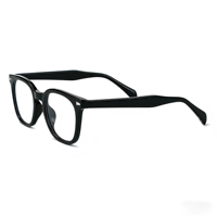 Gafas de Montura Completa Negras Brillantes TR90 de Moda, Estilo Retro Americano, Monturas Ópticas que Adelgazan el Rostro, Diseño Cuadrado Ligero Unisex