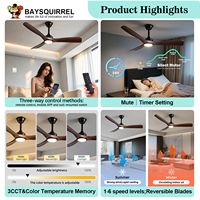 Ventilateur de plafond 52 pouces avec lumière, 3 pales en ABS, moteur DC, télécommande APP, style moderne pour chambre, salon, intérieur et extérieur – Vente directe usine
