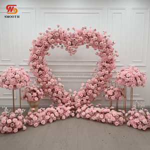 Arco de Flores Artificiales Rosa Bebé, Diseño de Corazón de Flores de Seda, Hecho a Mano, Moderno, para Propuesta de Matrimonio, Ecológico - Product Image 2