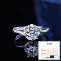 Bague de mariage en argent sterling S925 certifiée GRA, en forme de cœur, avec moissanite de 1 carat, pour femmes, bijoux en argent tendance, vente en gros.