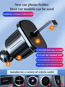 Xe Vent Điện Thoại Núi Trọng Lực Điện Thoại Di Động Chủ Không bao giờ Ngăn Chặn Lỗ Thông Hơi Với Xoay Đu Cánh Tay Tay Tay Phổ Mở Rộng Clip Không Khí - Product Image 6
