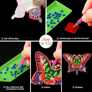 Owl Diamond Art Painting Kit Hanging Hook,Butterfly Diamond <strong>Dots</strong> Key Holder Kits,<strong>Mandala</strong> Acrylic Diamond Painting Wall Hooks Set - Product Image 4