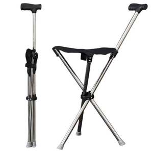 Bâton de marche pliable portable en alliage d'aluminium avec siège pour personnes âgées, certifié CE ISO Classe I, modèle d'escalade en montagne - Product Image 4