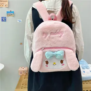 Cute Niche Day Backpack Student Girl Melody Kuromi Kitty Backpack Cartoon Girl Soft Sister Small Schoolbag Sweet Sister