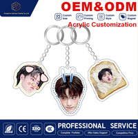 Porte-clés photo personnalisés en acrylique en gros, breloques portrait sur mesure, fournisseur de marchandises pour fans et boutiques de cadeaux