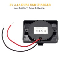 Soket pengisi daya mobil DC 12V 24V, soket Bus Port USB PD QC 3.0 Tipe ganda 48W pemasangan permukaan Panel